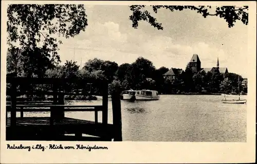 Ak Ratzeburg in Lauenburg, Blick vom Königsdamm auf die Ortschaft