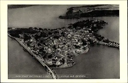 Ak Ratzeburg i. Lauenburg, Fliegeraufnahme von der Inselstadt