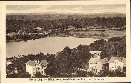 Ak Mölln im Herzogtum Lauenburg Blick vom Aussichtsturm über den Schulsee
