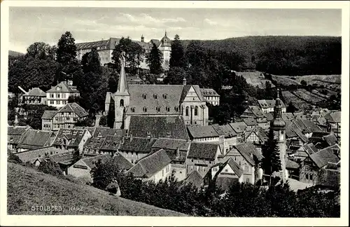 Ak Stolberg Südharz, Teilansicht vom Ort, Kirche