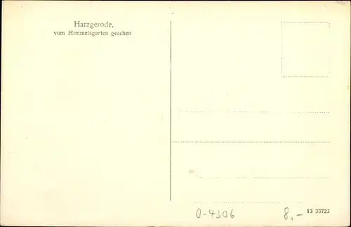 Ak Harzgerode am Harz, Blick vom Himmelsgarten