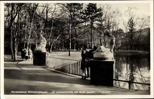Ak Wilhelmshaven in Niedersachsen, Partie in den Parkanlagen