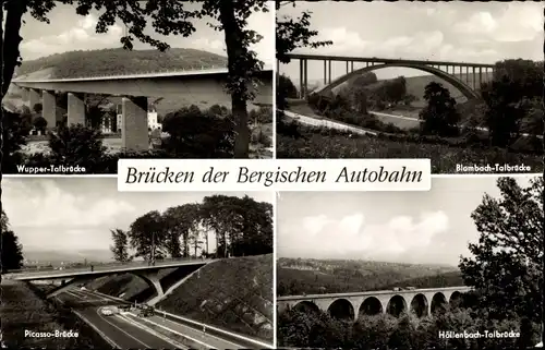 Ak Wuppertal in Nordrhein Westfalen, Bergische Autobahn, Wupper Talbrücke, Blambach Talbrücke