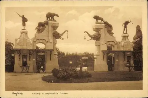 Ak Hamburg Eimsbüttel Stellingen, Hagenbecks Tierpark, Eingang