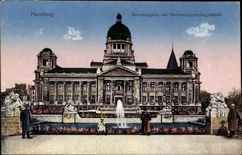 Ak Hamburg Mitte Neustadt, Sievekingplatz mit Oberlandesgerichtsgebäude