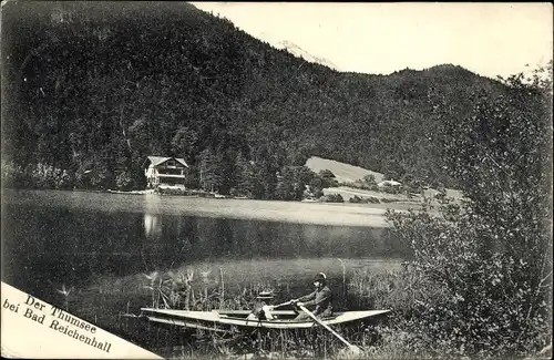 Ak Karlstein Bad Reichenhall, Thumersee, Ruderpartie