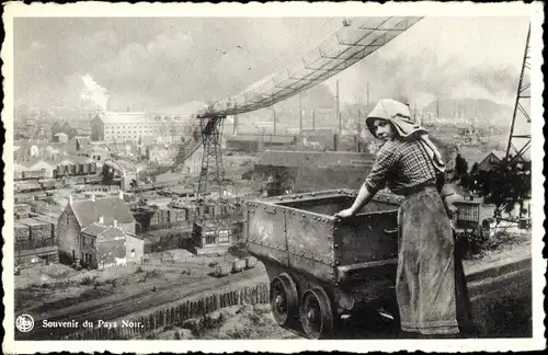 Ak Belgien Hennegau, Pays Noir, Bergbau, Zeche