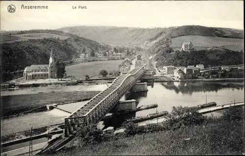 Ak Anseremme Namur Belgien, Le Pont, Blick auf die Brücke