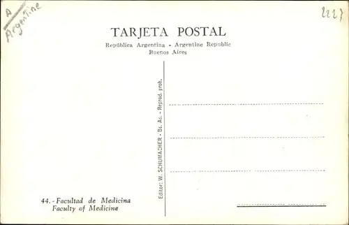 Ak Buenos Aires Argentinien, Facultad de Medicina