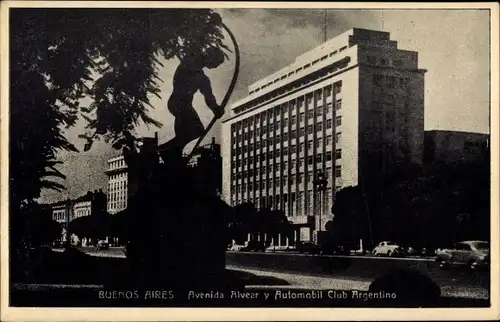 Ak Buenos Aires Argentinien, Avenida Alvear y Automobil Club Argentino