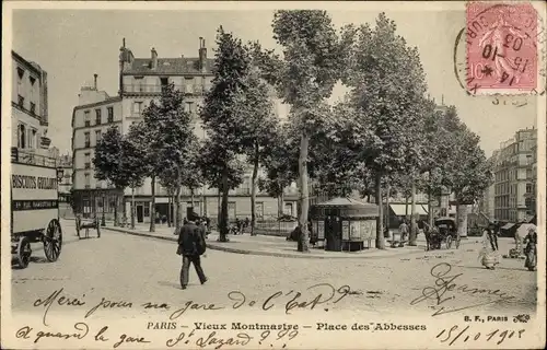 Ak Paris XVIII., Place des Abbesses