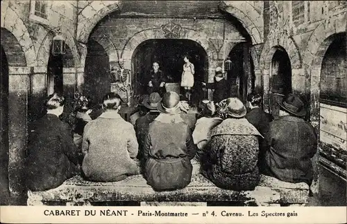 Ak Paris XVIII., Montmartre, Cabaret du Néant, Caveau, Les Spectres gais