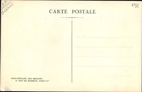 Ak Salomonen Ozeanien, Place de Village dans l'Ile de Guadalcanal, Missions Maristes d'Oceanie