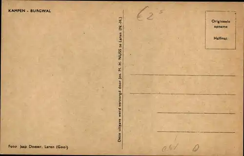 Ak Kampen Overijssel Niederlande, Burgwal