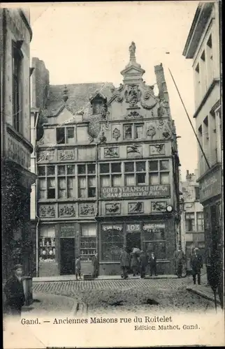 Ak Gand Gent Ostflandern, Anciennes Maisons rue du Roitelet