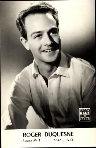 Ak Radiomoderator Roger Duquesne, Europe No. 1, Autogramm