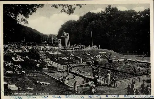 Ak Langenberg im Rheinland, Partie im Strandbad