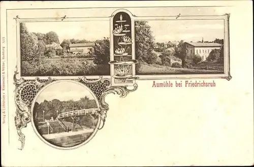 Ak Aumühle bei Friedrichsruh, Ansichten mit Teichrosen