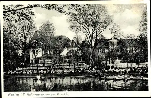 Ak Handorf Münster in Westfalen, Haus Vennemann am Werseufer