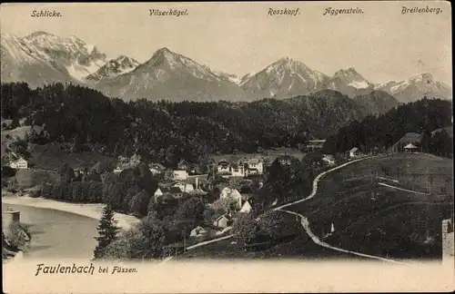 Ak Bad Faulenbach Füssen im Ostallgäu, Panorama mit Schlicke, Vilserkögel, Rosskopf, Aggenstein