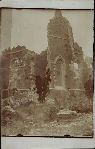 Foto Ak Beuvraignes Somme, Kirche, Kriegszerstörungen 1915