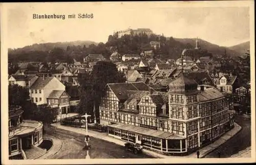 Ak Blankenburg am Harz, Totalansicht mit Schloss