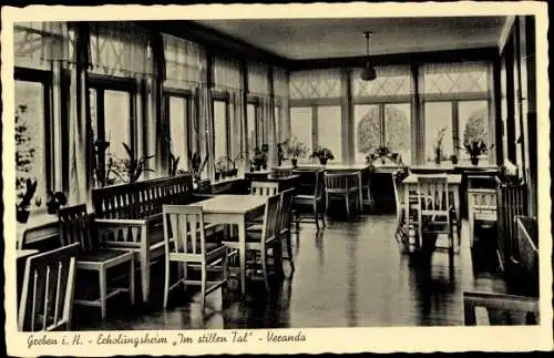 Ak Grebin in Holstein Erholungsheim Im Stillen Tal Veranda