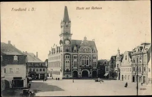 Ak Frýdlant v Čechách Friedland in Böhmen Reg Reichenberg Markt Rathaus