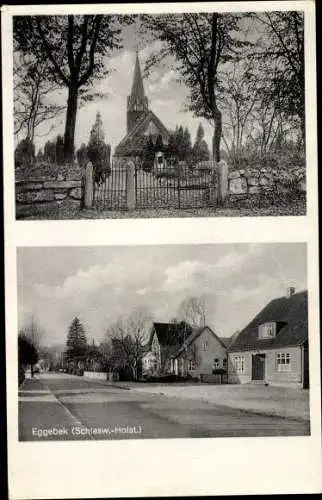 Ak Eggebek Kreis Flensburg, Kirche, Straßenansicht