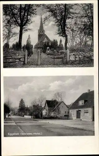 Ak Eggebek Kreis Flensburg, Kirche, Straßenansicht