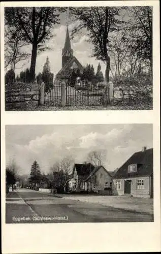 Ak Eggebek Kreis Flensburg, Kirche, Straßenansicht