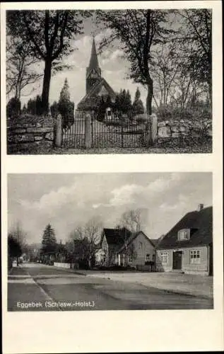 Ak Eggebek Kreis Flensburg, Kirche, Straßenansicht