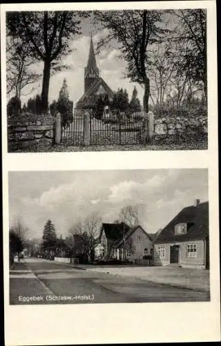 Ak Eggebek Kreis Flensburg, Kirche, Straßenansicht