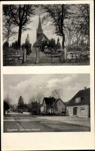 Ak Eggebek Kreis Flensburg, Kirche, Straßenansicht