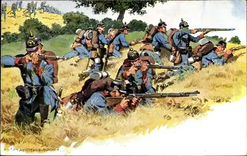 Künstler Ak Hoffmann, Anton, Deutsche Soldaten in Uniformen