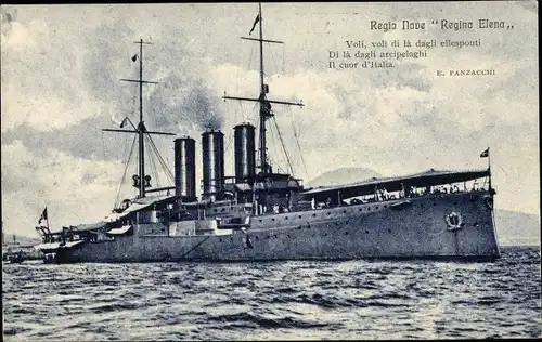 Ak Italienisches Kriegsschiff, Regina Elena, Regia Nave