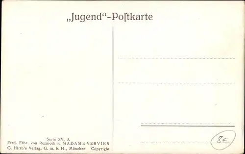 Jugendstil Künstler Ak Reznicek, Ferdinand von, Madame Vervier