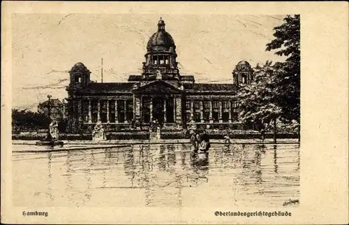 Künstler Ak Hamburg, Oberlandesgerichtsgebäude, Lachmund, Serie 101 Nr. 5