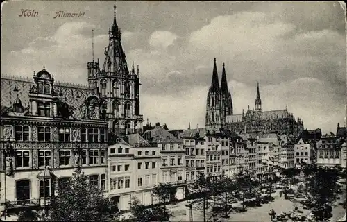 Ak Köln am Rhein, Blick auf den Altmarkt, Dom im Hintergrund