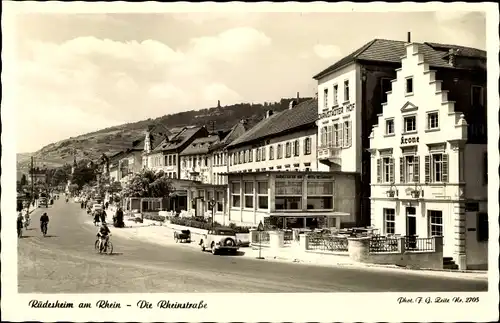 Ak Rüdesheim am Rhein Hessen, Rheinstraße, Darmstädter Hof, Krone