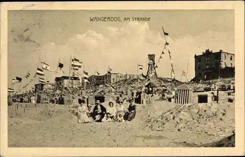 Ak Nordseebad Wangerooge in Ostfriesland, Am Strand