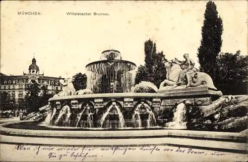 Ak München, Wittelsbacher Brunnen