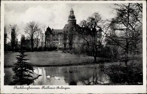 Ak Recklinghausen im Ruhrgebiet, Rathaus Anlagen