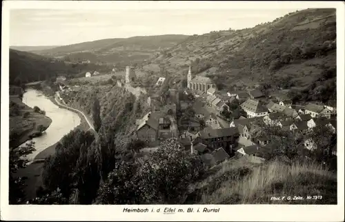 Ak Heimbach in der Eifel, Blick ins Rurtal von der Marienhöhe