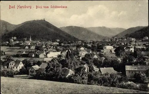 Ak Bad Harzburg in Niedersachsen, Blick vom Schützenhaus auf den Ort