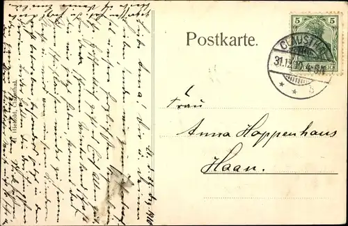 Ak Clausthal Zellerfeld im Oberharz, Waldeingang zum Johanneser Kurhaus
