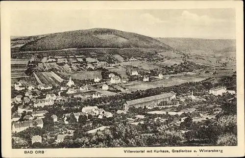 Ak Bad Orb in Hessen, Villenviertel mit Kurhaus, Gradierbau und Wintersberg