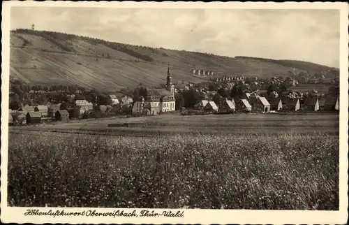 Ak Oberweißbach im Weißbachtal Thüringen, Blick auf den Ort mit Umgebung