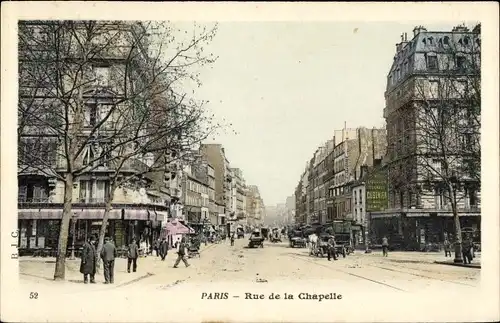 Ak Paris XVIII., Rue de la Chapelle