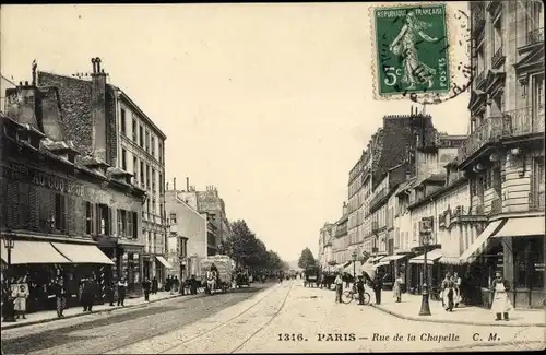 Ak Paris XVIII., Rue de la Chapelle